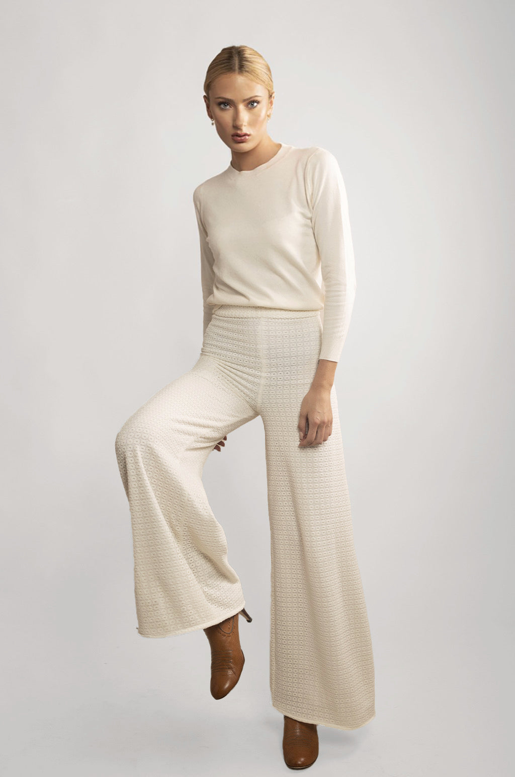 WIDE LEG TEXTURED TROUSER – Chanel Joan Elkayam